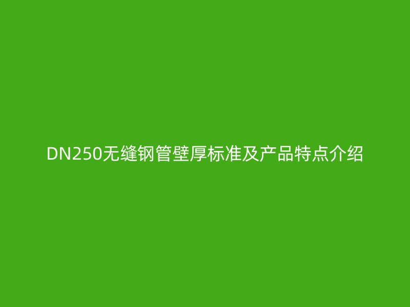 DN250無縫鋼管壁厚標(biāo)準(zhǔn)及產(chǎn)品特點介紹